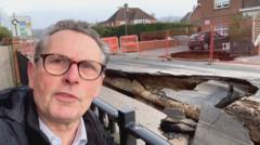 Watch: At the scene of the growing sinkhole