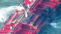 Watch: Aerial video shows extent of damage to North Sea oil tanker