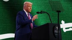 Trump touts $142bn arms deal on Saudi visit. lifts sanctions on Syria
