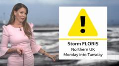 Storm Floris to bring ‘unseasonably strong gusty’ winds to UK