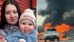 Mum thanks strangers who rescued nine-month-old baby from burning car